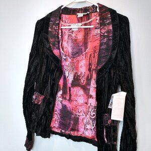 NWT Alberto Makali Pleated Velvet Jacket and Matching Tank Top Size M